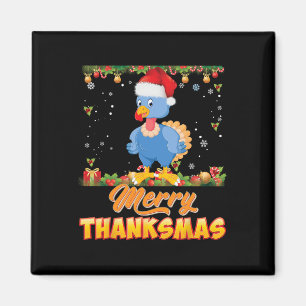 Aimant Joyeux Thanksmas Turquie Père Noël Elf Thanksgivin