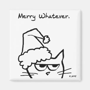 Aimant Joyeux tout - Noël grincheux du chat