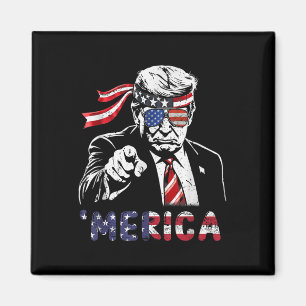 Aimant Joyeux Trump Vintage 4 juillet Amérique patriotiqu
