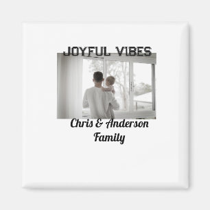 Aimant Joyeux Vibes père fils famille vacances de Noël p