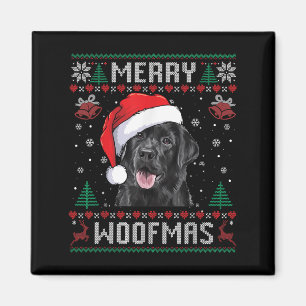 Aimant Joyeux Woofmas Sweat Ugly Black Lab Labrador Chri