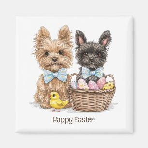 Aimant Joyeux Yorkshire Terrier Chiens de Pâques