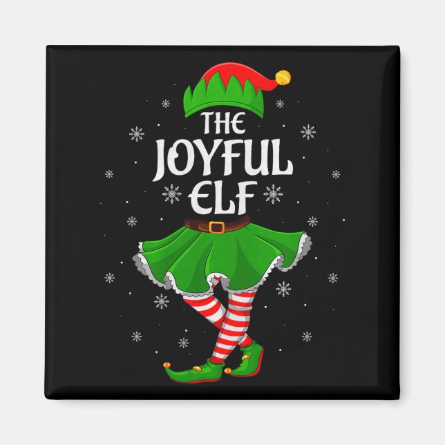 Aimant Joyful Elf Christmas Family Girls Women Elf Squad  (Devant)