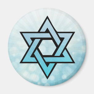 Aimant juif de bleu d'étoile de David