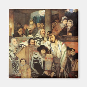 Aimant Juifs priant dans la synagogue sur Yom Kippour