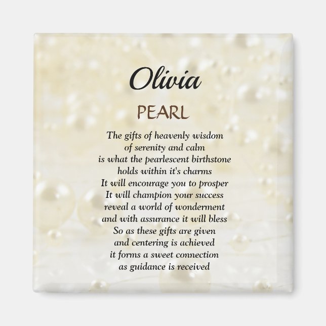 Aimant Juin Birthstone Pearl design (Devant)