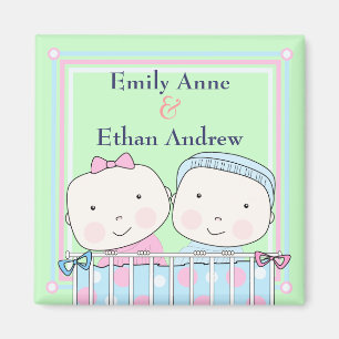 Aimant Jumeaux dans l'aimant de bébé de huche, de fille