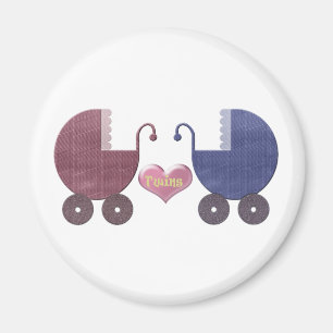 Aimant Jumeaux de bébé de garçon et de fille, concepti