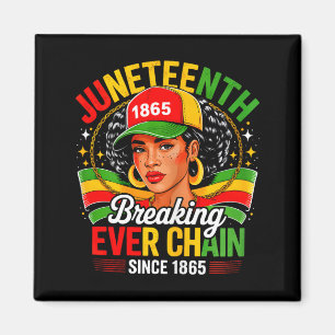 Aimant Juneteenth brisant chaque chaîne 1865 noir afro