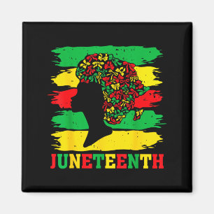 Aimant Juneteenth femmes noires afro coquette noeud cheve