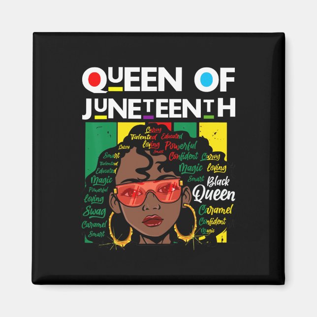 Aimant Junetten Black Queen Melanin Girl Magic Sista Wo (Devant)