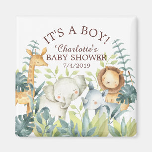 Aimant Jungle Animaux Baby shower Favoriser l'aimant