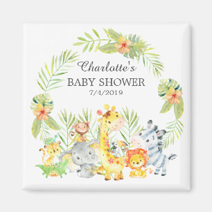Aimant Jungle Animaux Baby shower Favoriser l'aimant