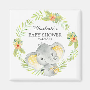 Aimant Jungle Elephant Baby shower Favoriser l'aimant