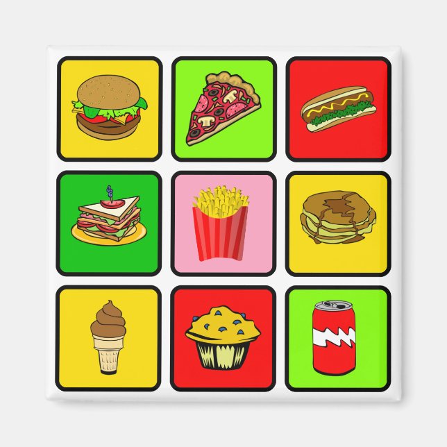 Aimant Junkie de restauration rapide (Devant)