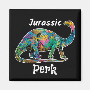 Aimant Jurassic Perk Dinosaure Coloré Noir