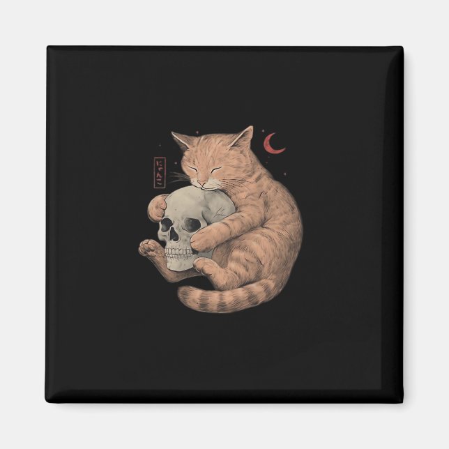 Aimant Jusqu'à la mort Faites-nous la fête Chat Crâne cla (Devant)