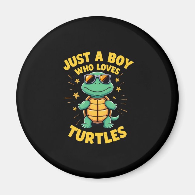 Aimant Just a boy who loves turtles Children boy (1) (Devant)