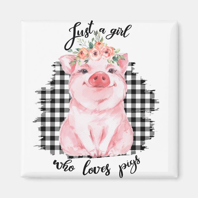 Aimant Just a Girl who loves pigs (Devant)