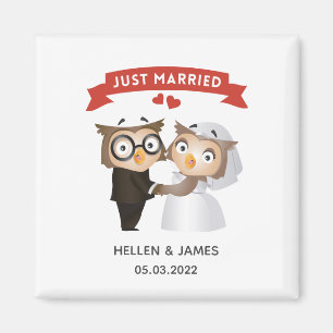 Aimant Juste marié Owl Mariage