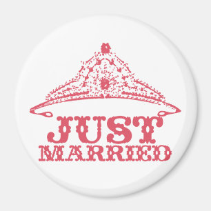 Aimant Juste marié Princesse mariée Tiara Mariages