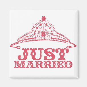 Aimant Juste marié Princesse mariée Tiara Mariages