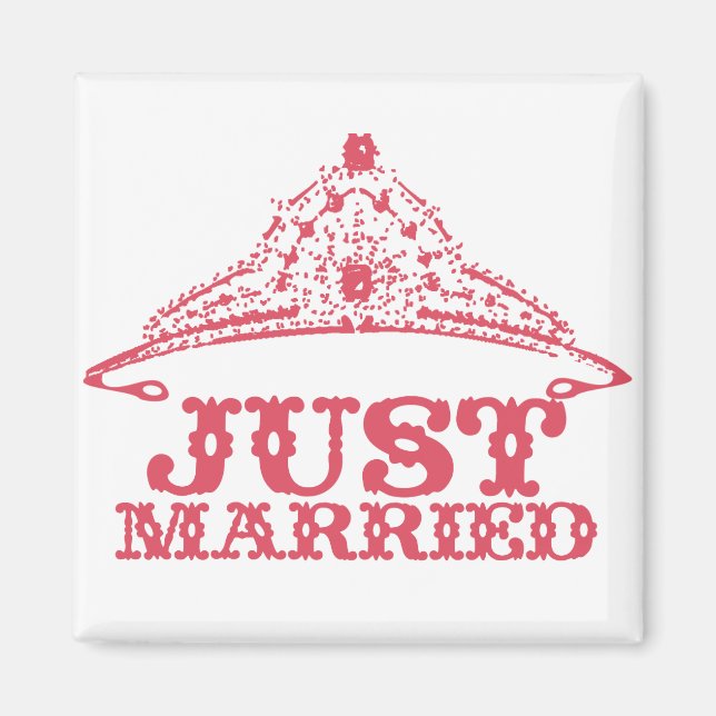 Aimant Juste marié Princesse mariée Tiara Mariages (Devant)