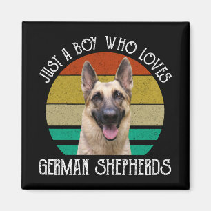 Aimant Juste Un Garçon Qui Aime Les Bergers Allemands