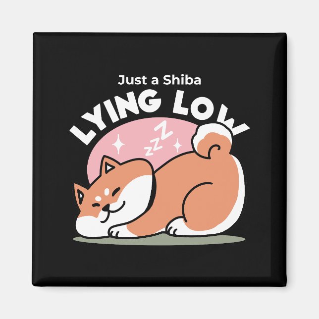 Aimant Juste un Shiba allongé bas : mignonne conception S (Devant)