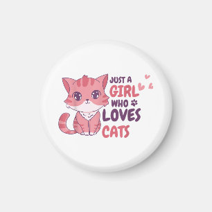 Aimant Juste Une Fille Qui Aime Les Chats Cute Chemise Ca
