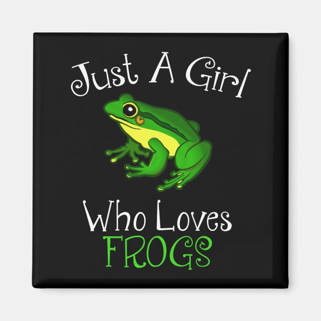 Aimant Juste Une Fille Qui Aime Les Grenouilles Drôle Ama (Devant)