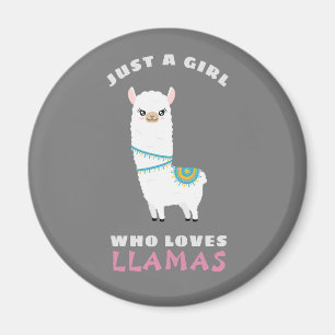 Aimant Juste une fille qui aime les lamas