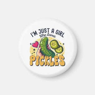 Aimant Juste une fille qui aime les pickles - Vegan drôle