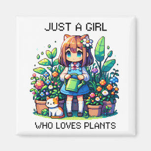 Aimant Juste une fille qui aime les Plantes