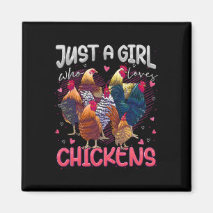 Aimant Juste une fille qui aime les poulets Mignonne amou
