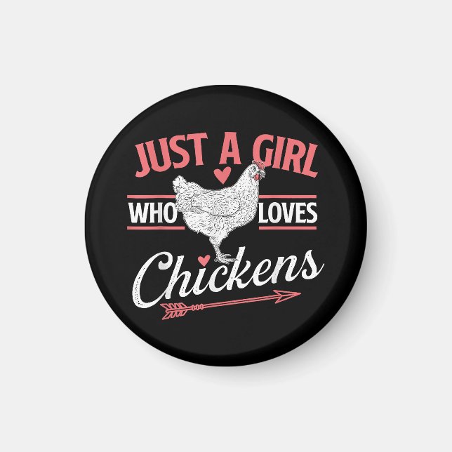 Aimant Juste Une Fille Qui Aime Les Poulets - Pou Louveur (Devant)