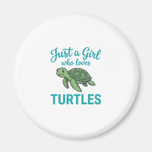 Aimant Juste une fille qui aime les tortues gravure vinta
