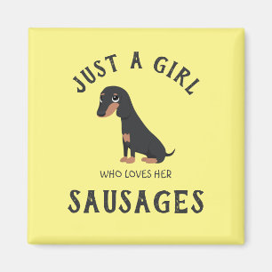 Aimant Juste une fille qui aime ses saucisses