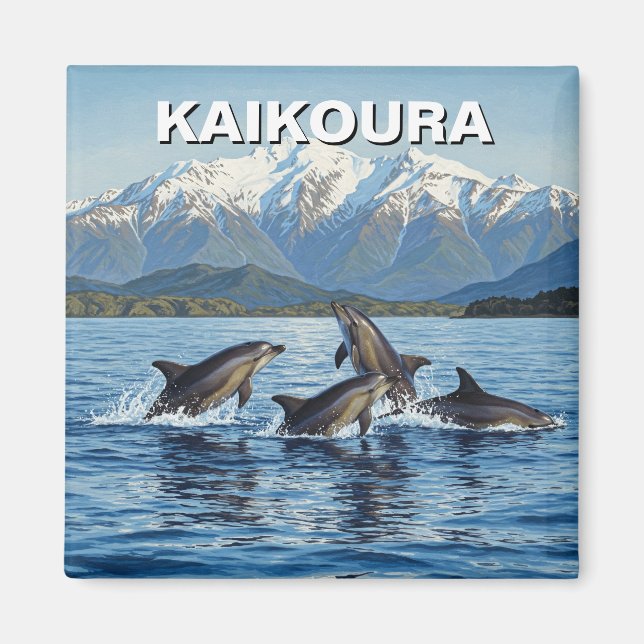 Aimant Kaikoura Nouvelle-Zélande Dolphins Voyage (Devant)