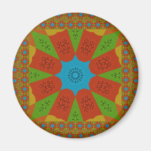 Aimant Kaleidoscope Bloom Une Vibrante couleur d'impressi