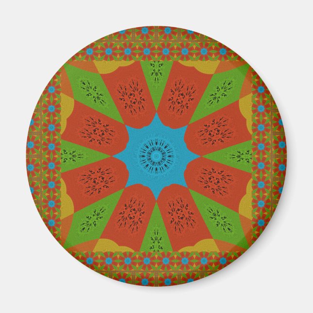Aimant Kaleidoscope Bloom Une Vibrante couleur d'impressi (Devant)