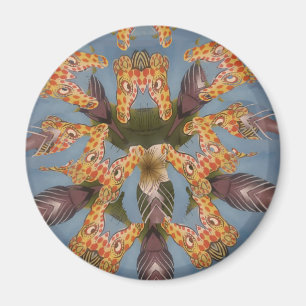 Aimant Kaleidoscope Giraffe Mandala : Safari Art Abstrait