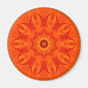 Aimant Kaléidoscope orange de roses