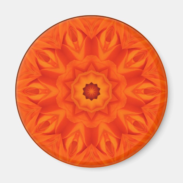 Aimant Kaléidoscope Rose orange (Devant)