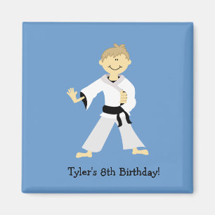 Aimant KARATE Boy Blackbelt Anniversaire Favoriser l'aima