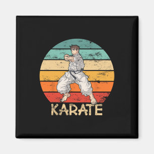 Aimant Karate Grunge Design Karate Fighter fait poinçon d