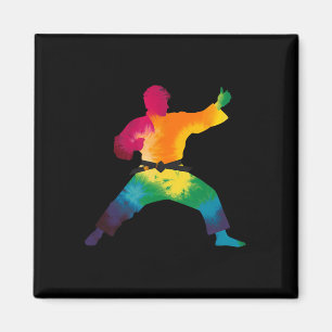 Aimant Karate Praticien Colorful Cravate teint Arts marti