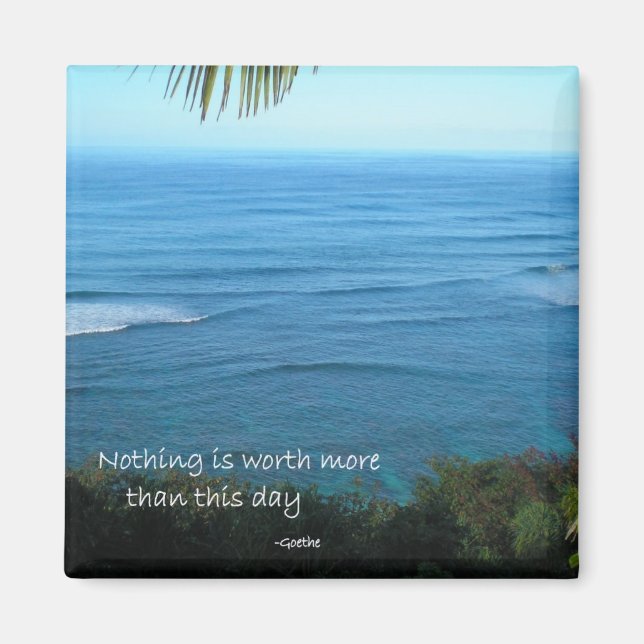 Aimant Kauai Beach Ocean Hawaii Citation inspirante (Devant)