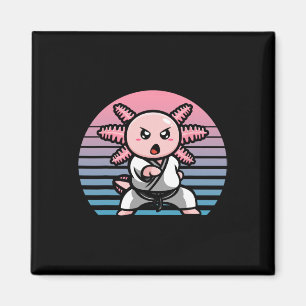 Aimant Kawaii Axolotl Karate Funny Martial Arts