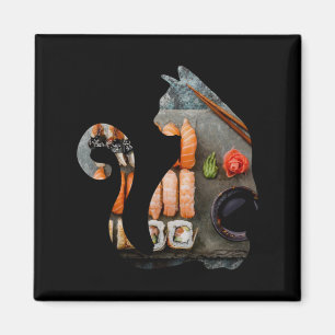 Aimant Kawaii Chat Manger Ramen nouilles Japonais Anim